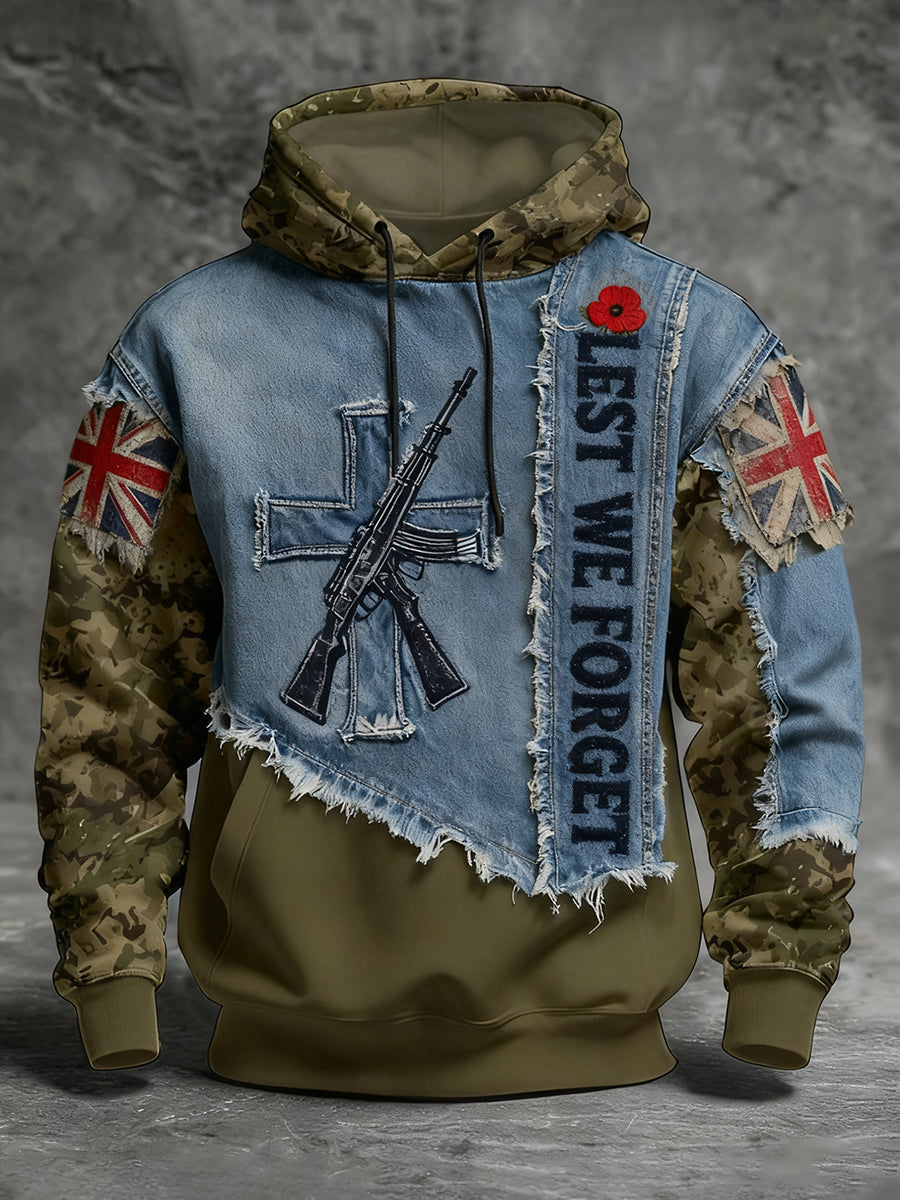 Men's Remembrance Day "Forget Me Not" Poppy Hoodie