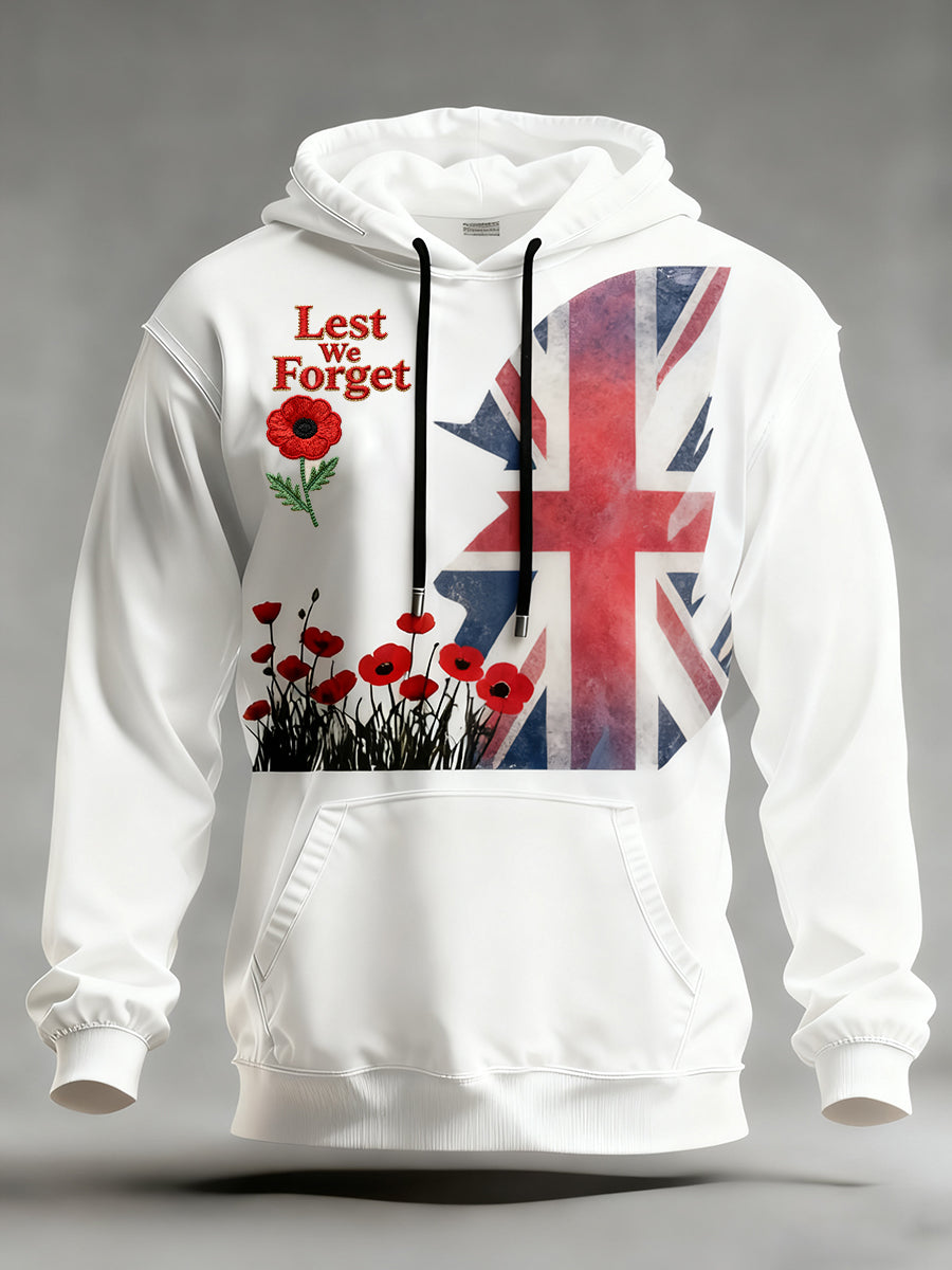 Men's Remembrance Day "Forget Me Not" Poppy Hoodie