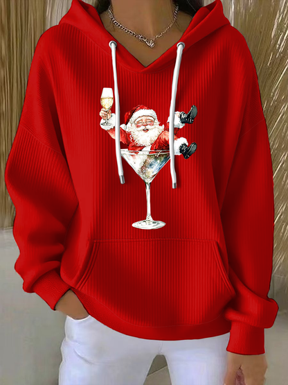 Women's   Santa Claus  Printed Hoodie