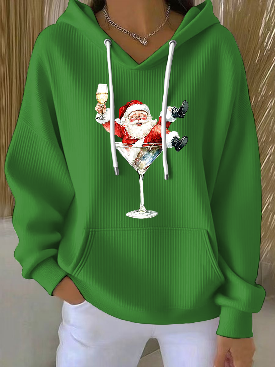 Women's   Santa Claus  Printed Hoodie