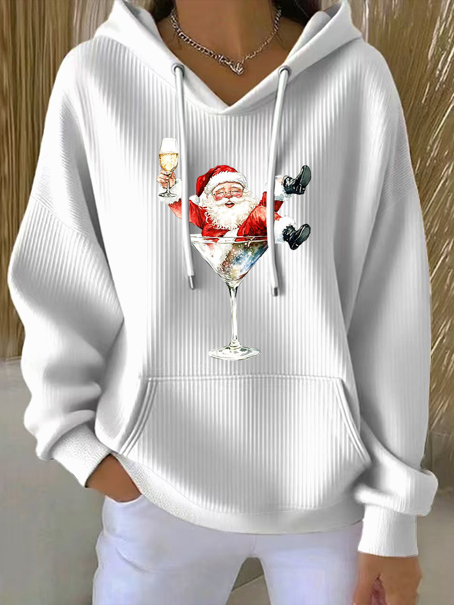 Women's   Santa Claus  Printed Hoodie