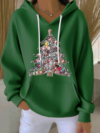 Women's Christmas tree print Hoodie