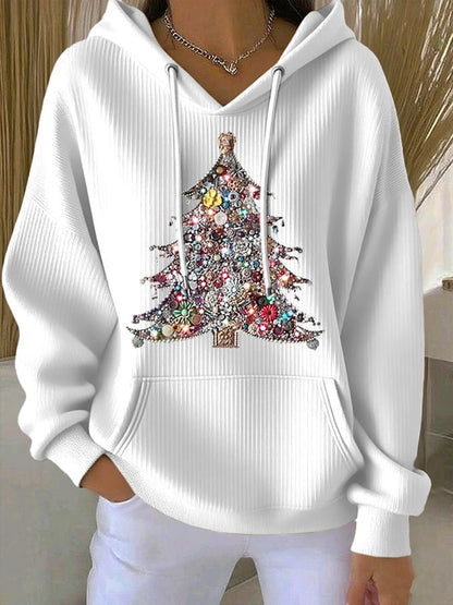 Women's Christmas tree print Hoodie