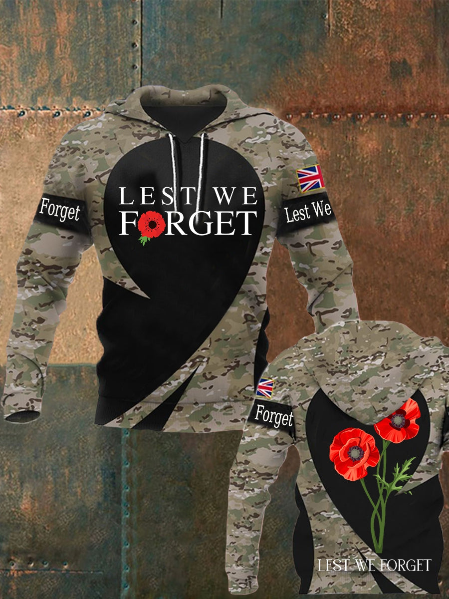 Men's Remembrance Day Lest We Forget Hoodie