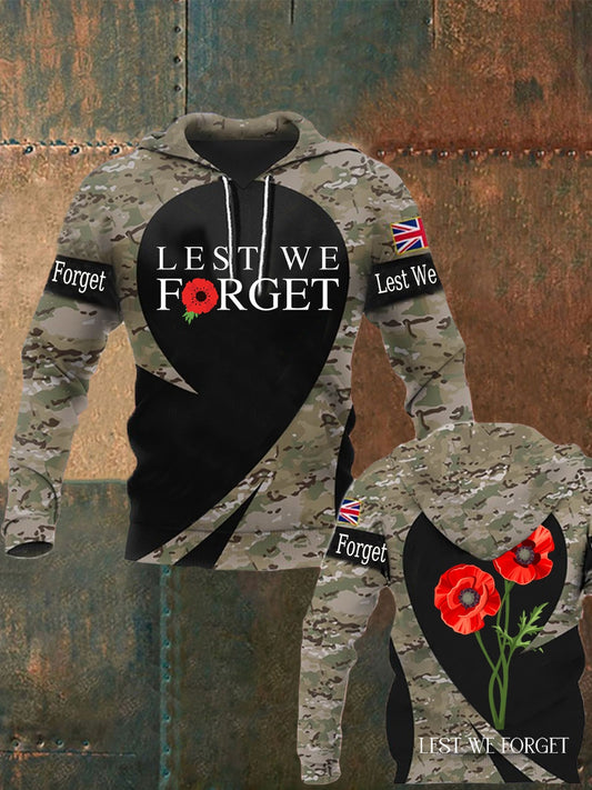Men's Remembrance Day Lest We Forget Hoodie