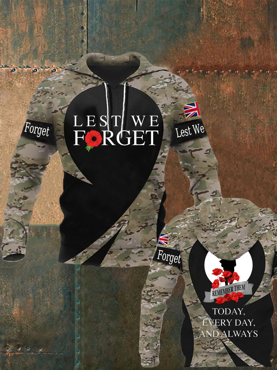 Men's Remembrance Day Lest We Forget Hoodie