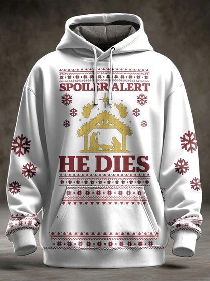 Unisex Funny Christmas Jesus Was The First Zombie Printed Hoodie