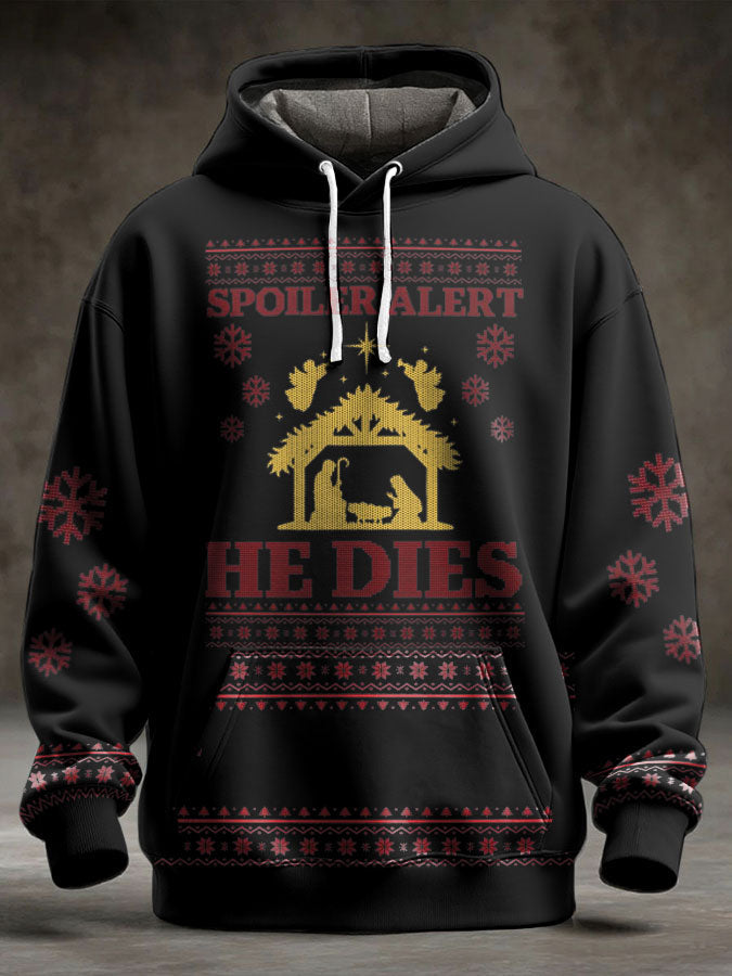 Unisex Funny Christmas Jesus Was The First Zombie Printed Hoodie