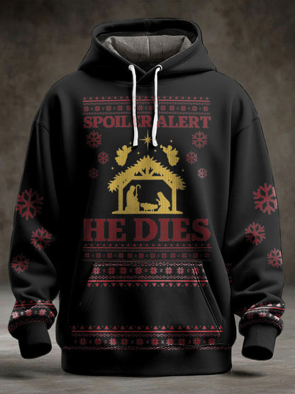 Unisex Funny Christmas Jesus Was The First Zombie Printed Hoodie