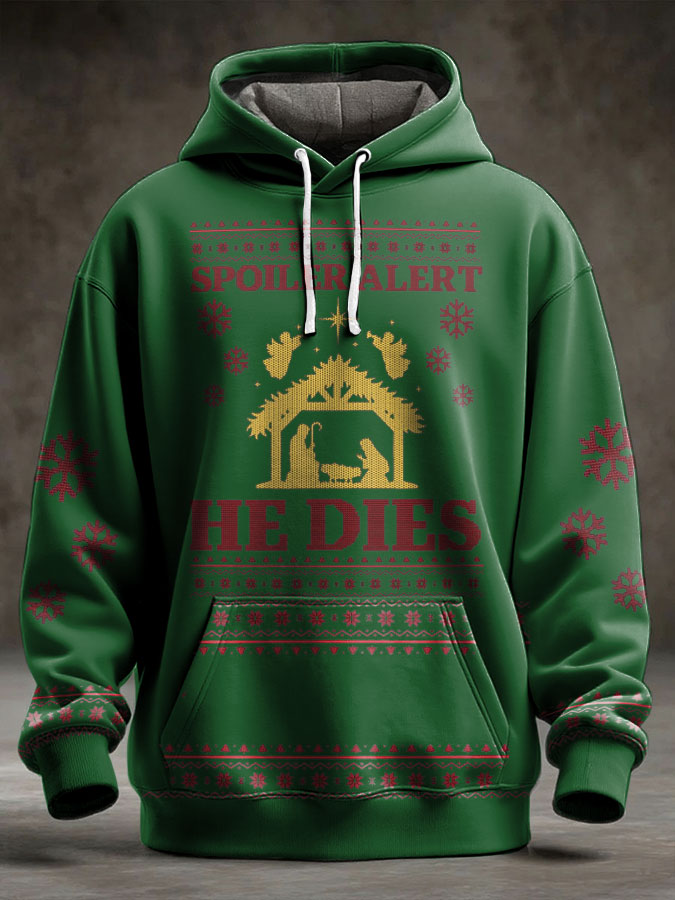 Unisex Funny Christmas Jesus Was The First Zombie Printed Hoodie