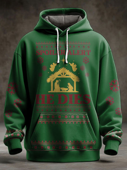 Unisex Funny Christmas Jesus Was The First Zombie Printed Hoodie