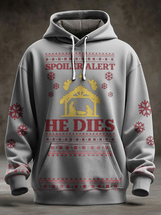 Unisex Funny Christmas Jesus Was The First Zombie Printed Hoodie
