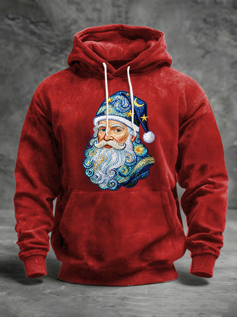 Men's Santa Claus Printed Casual Hoodie