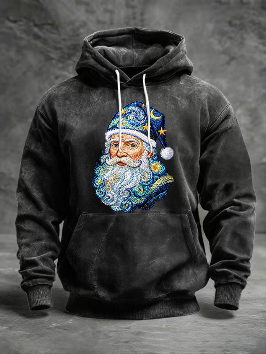 Men's Santa Claus Printed Casual Hoodie