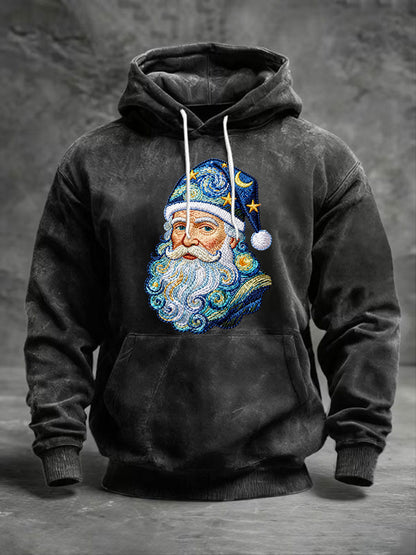 Men's Santa Claus Printed Casual Hoodie