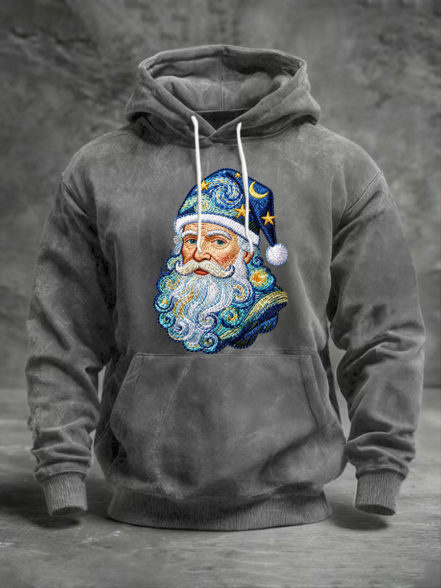 Men's Santa Claus Printed Casual Hoodie