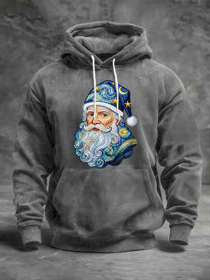 Men's Santa Claus Printed Casual Hoodie