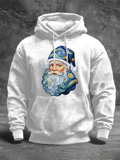 Men's Santa Claus Printed Casual Hoodie