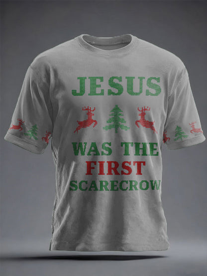 Unisex Funny Christmas Jesus Was The First Zombie Printed T-shirt