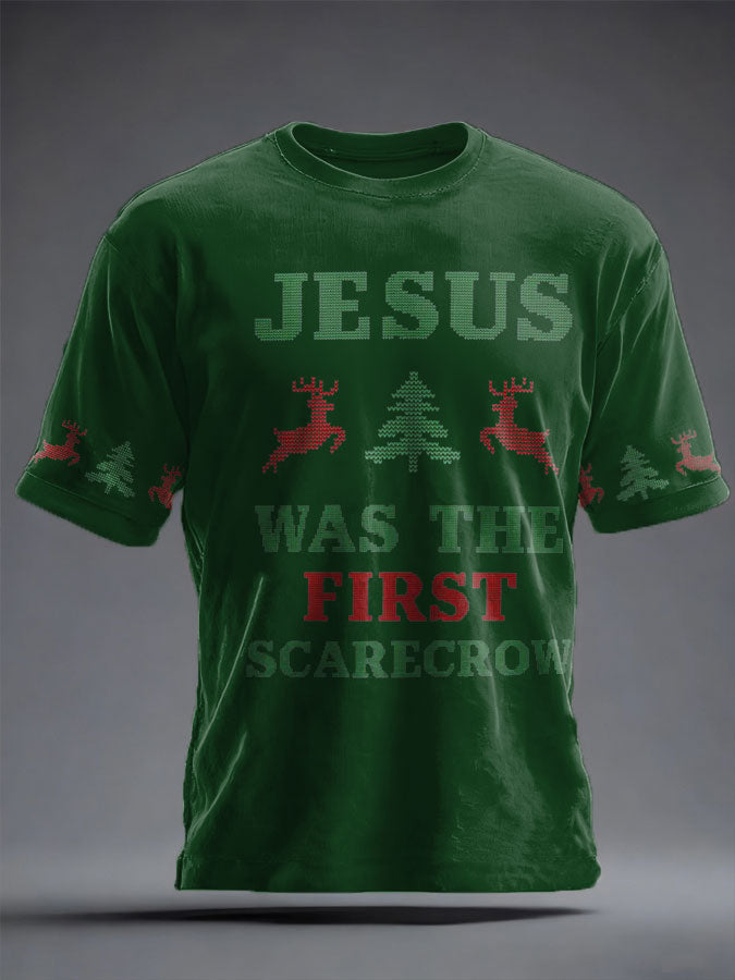 Unisex Funny Christmas Jesus Was The First Zombie Printed T-shirt