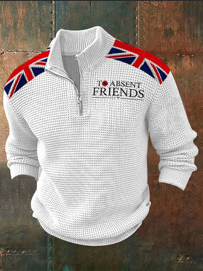 Men's Remembrance Day To Absent Friends Zipper Sweater