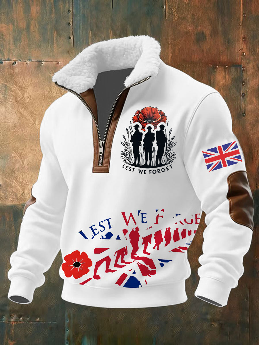 Men's Remembrance Day Lest We Forget Printed Sweatshirt