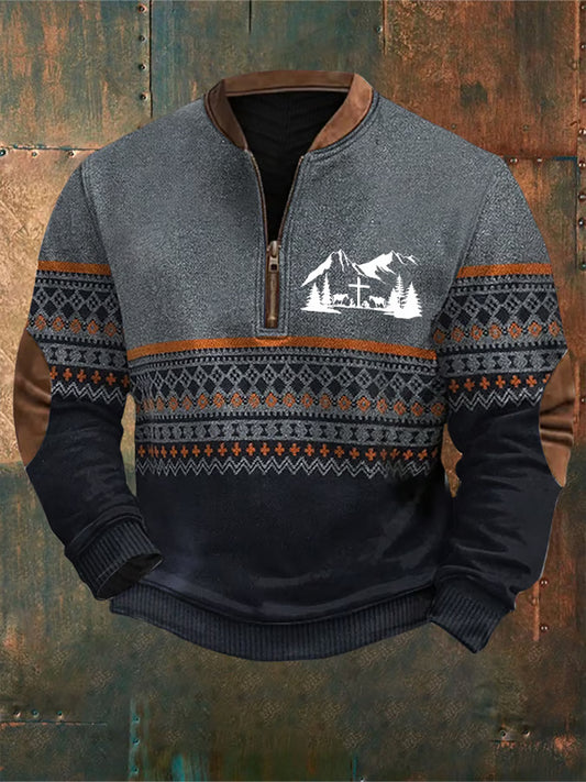 Men's Vintage Art Faith Casual Sweatshirt