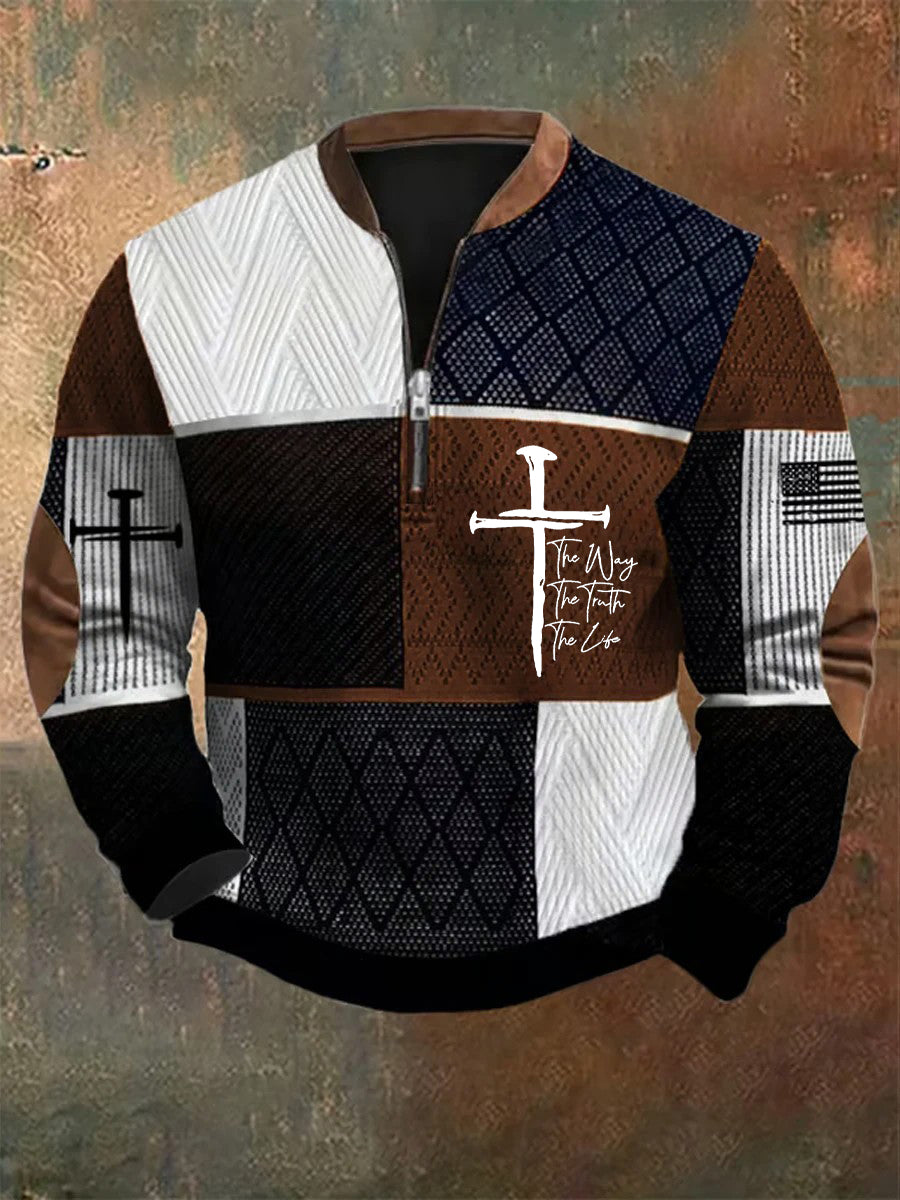 Men's Vintage Art Faith Casual Sweatshirt