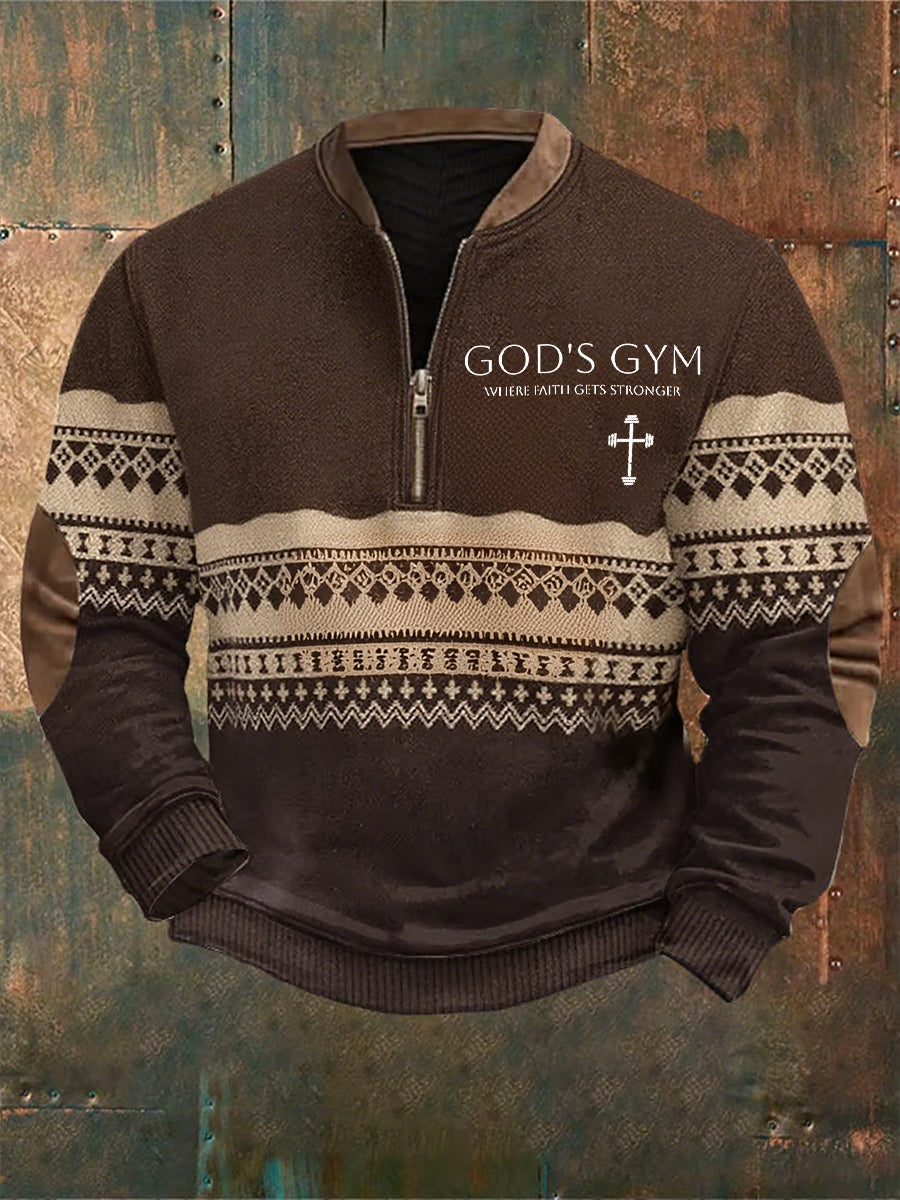 Men's Vintage Art Faith Casual Sweatshirt
