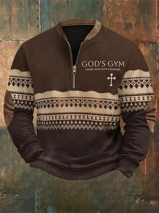 Men's Vintage Art Faith Casual Sweatshirt