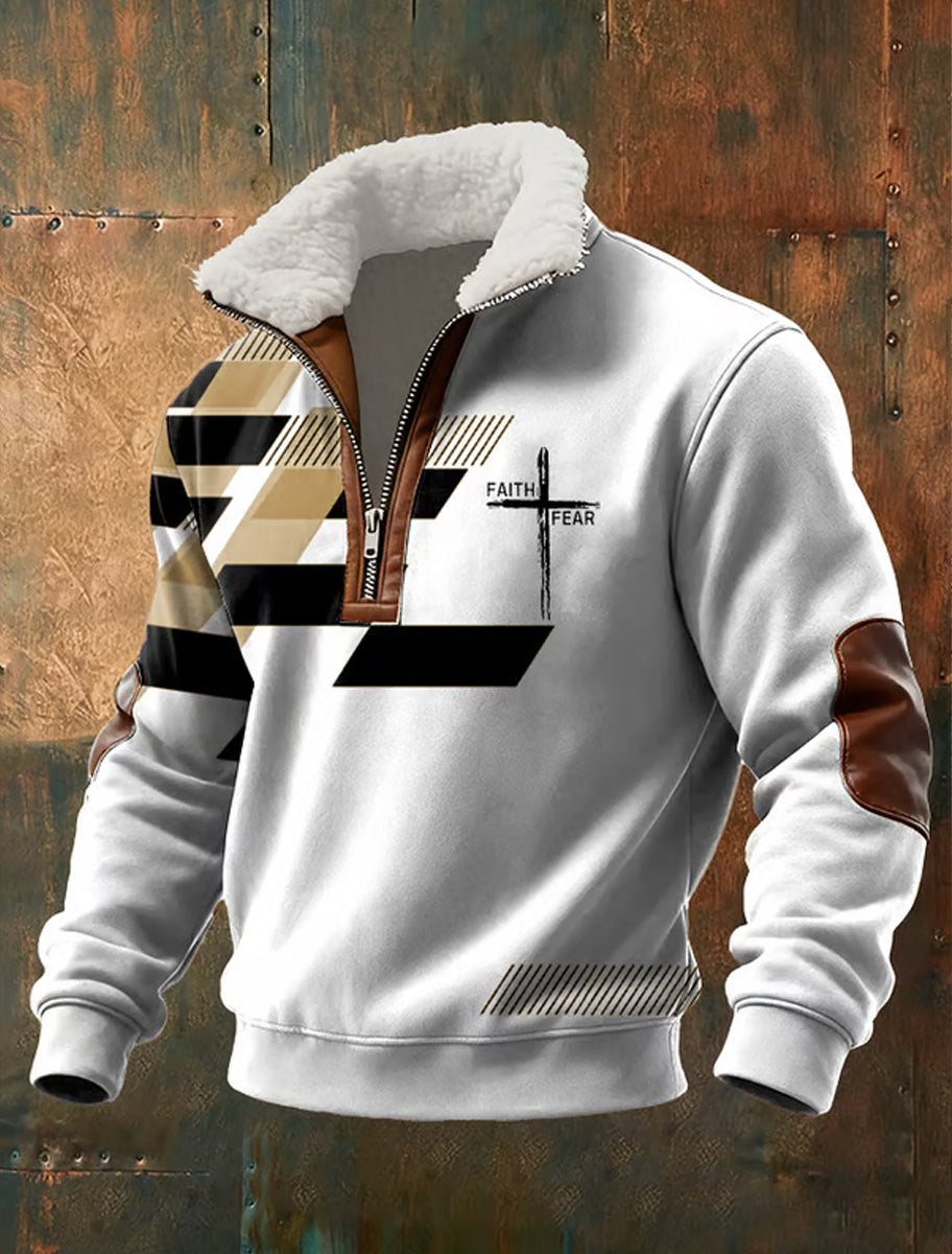 Men's Vintage Art Faith Casual Sweatshirt