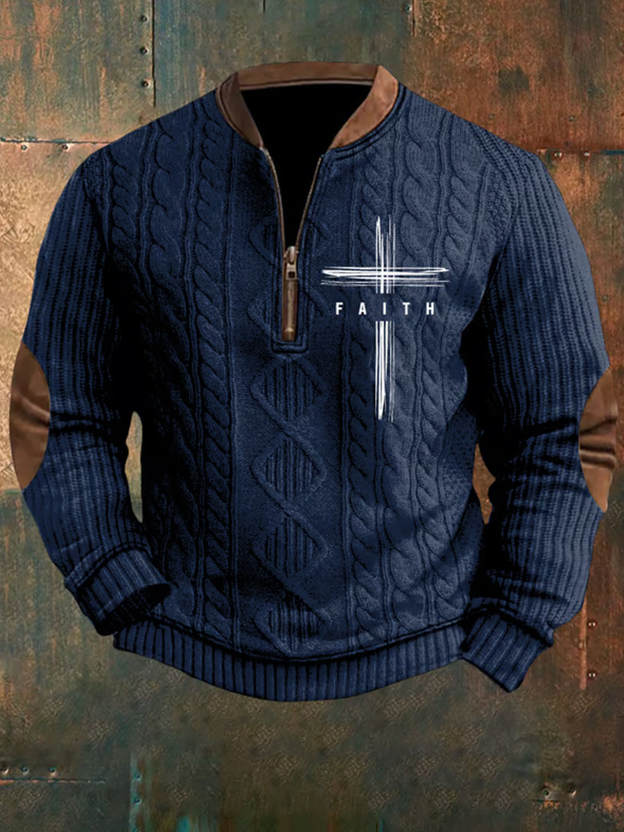Men's Vintage Art Faith Casual Sweatshirt