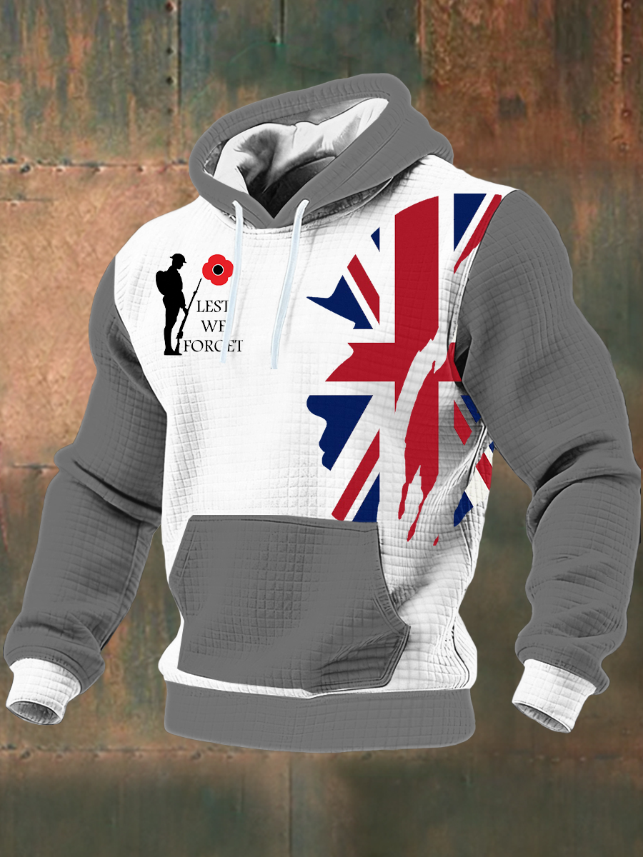 Men's Remembrance Day Lest We Forget  Printed Hoodie