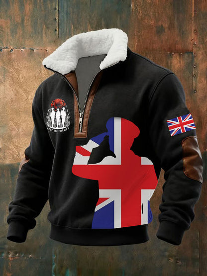 Men's Remembrance Day Lest We Forget Printed Sweatshirt