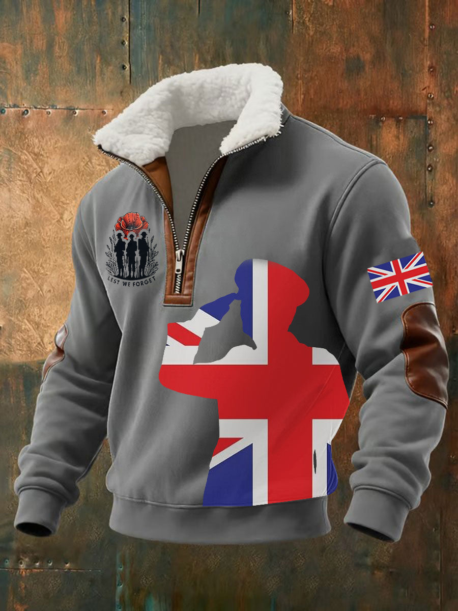 Men's Remembrance Day Lest We Forget Printed Sweatshirt