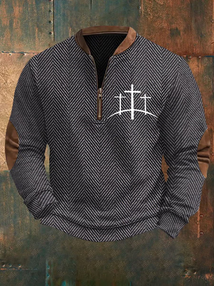 Men's Faith Cross Printed Casual Top