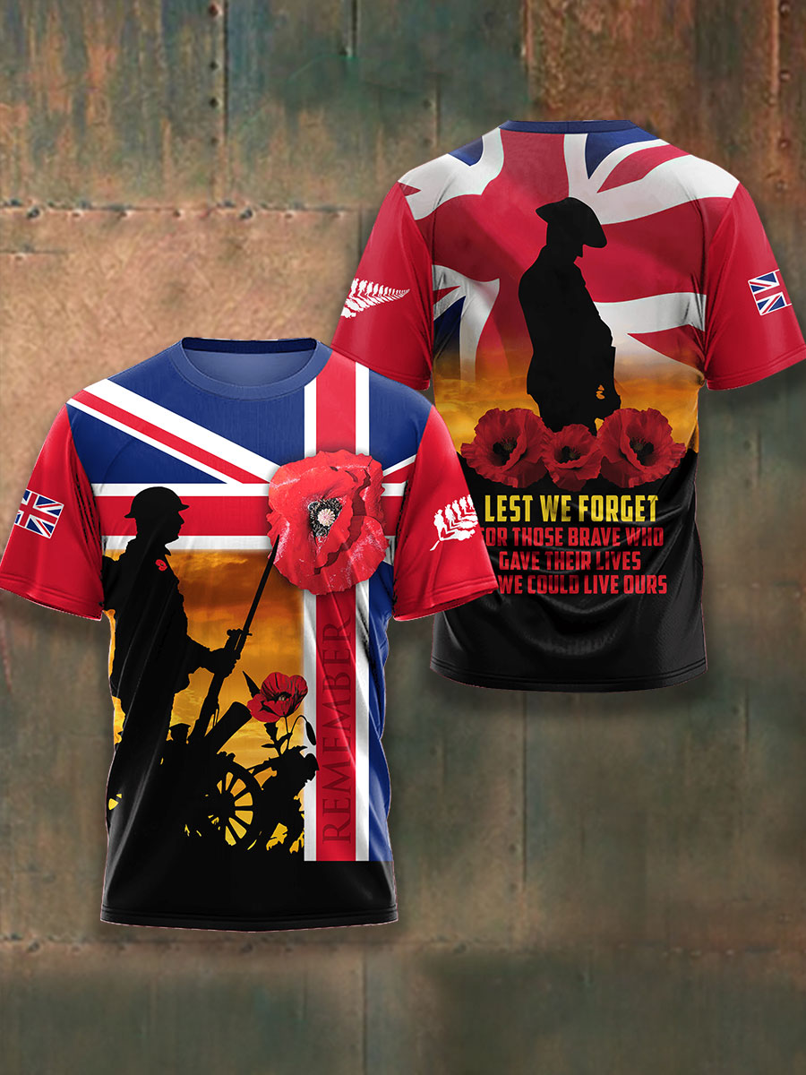 Men's Remembrance Day Lest We Forget Short Sleeves T-shirt