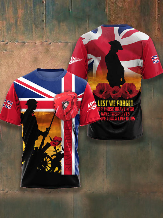 Men's Remembrance Day Lest We Forget Short Sleeves T-shirt