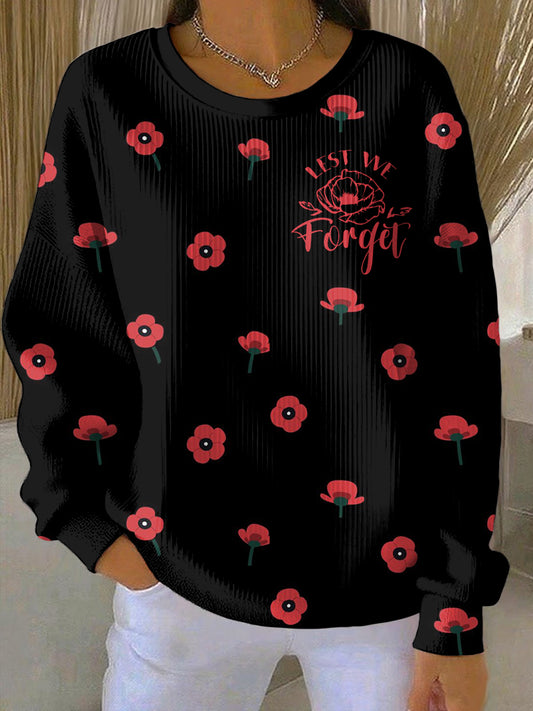 Women's Remembrance Day Print Casual Sweatshirt