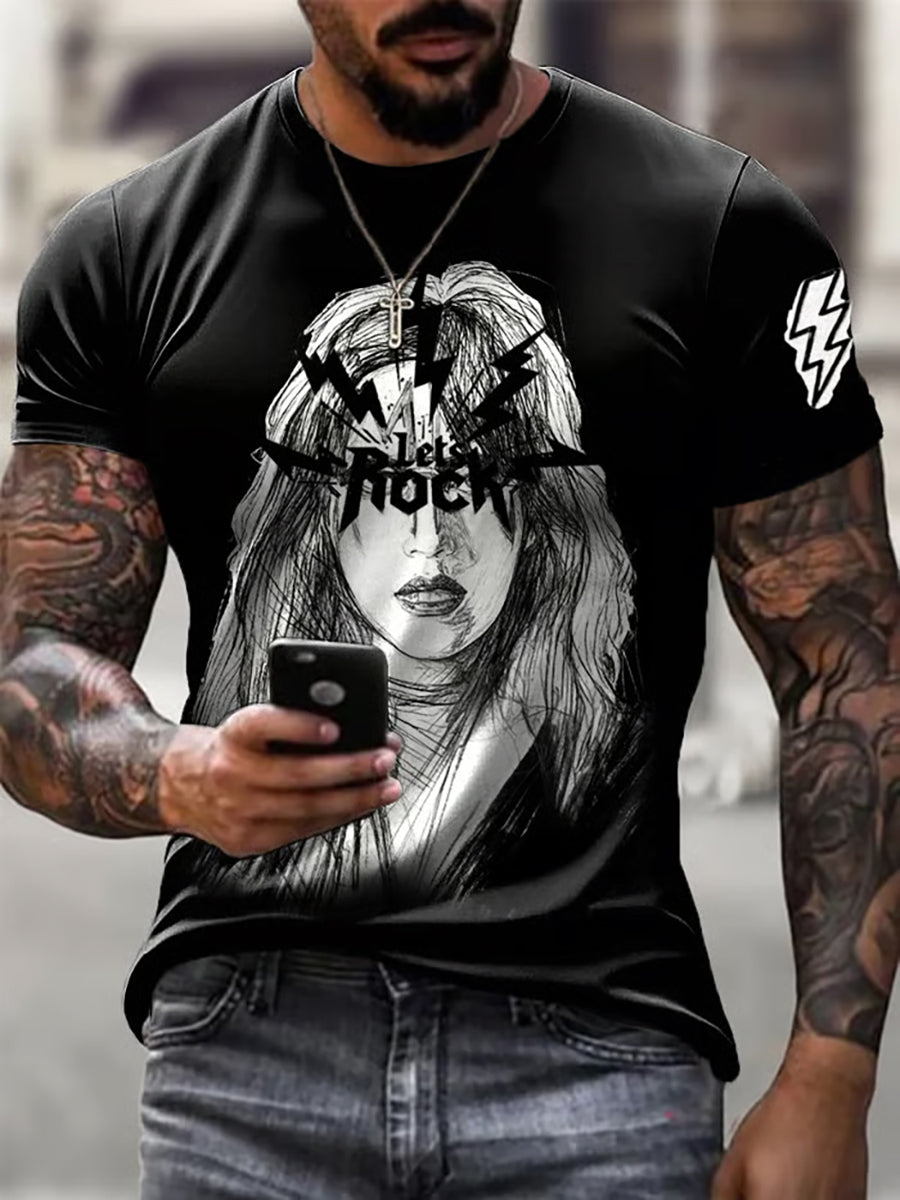 Men's Rock Band Printed T-shirt