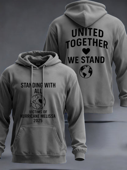 Men's Standing With All Victims Of Hurricane Melissa United Together We Stand Hoodie