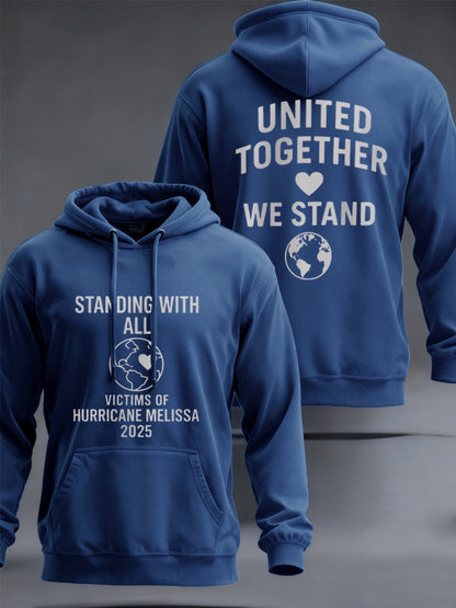 Men's Standing With All Victims Of Hurricane Melissa United Together We Stand Hoodie