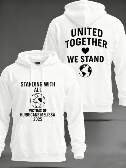 Men's Standing With All Victims Of Hurricane Melissa United Together We Stand Hoodie