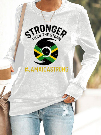 Women's Hurricane Melissa Jamaica Stronger Than The Storm Pray For Jamaica Sweatshirt