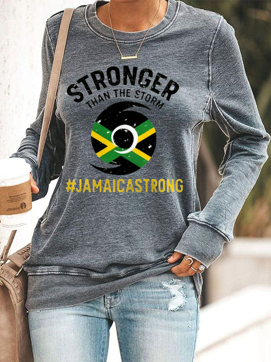 Women's Hurricane Melissa Jamaica Stronger Than The Storm Pray For Jamaica Sweatshirt