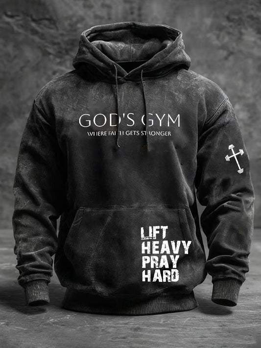Men's Vintage Art Faith Casual Hoodie