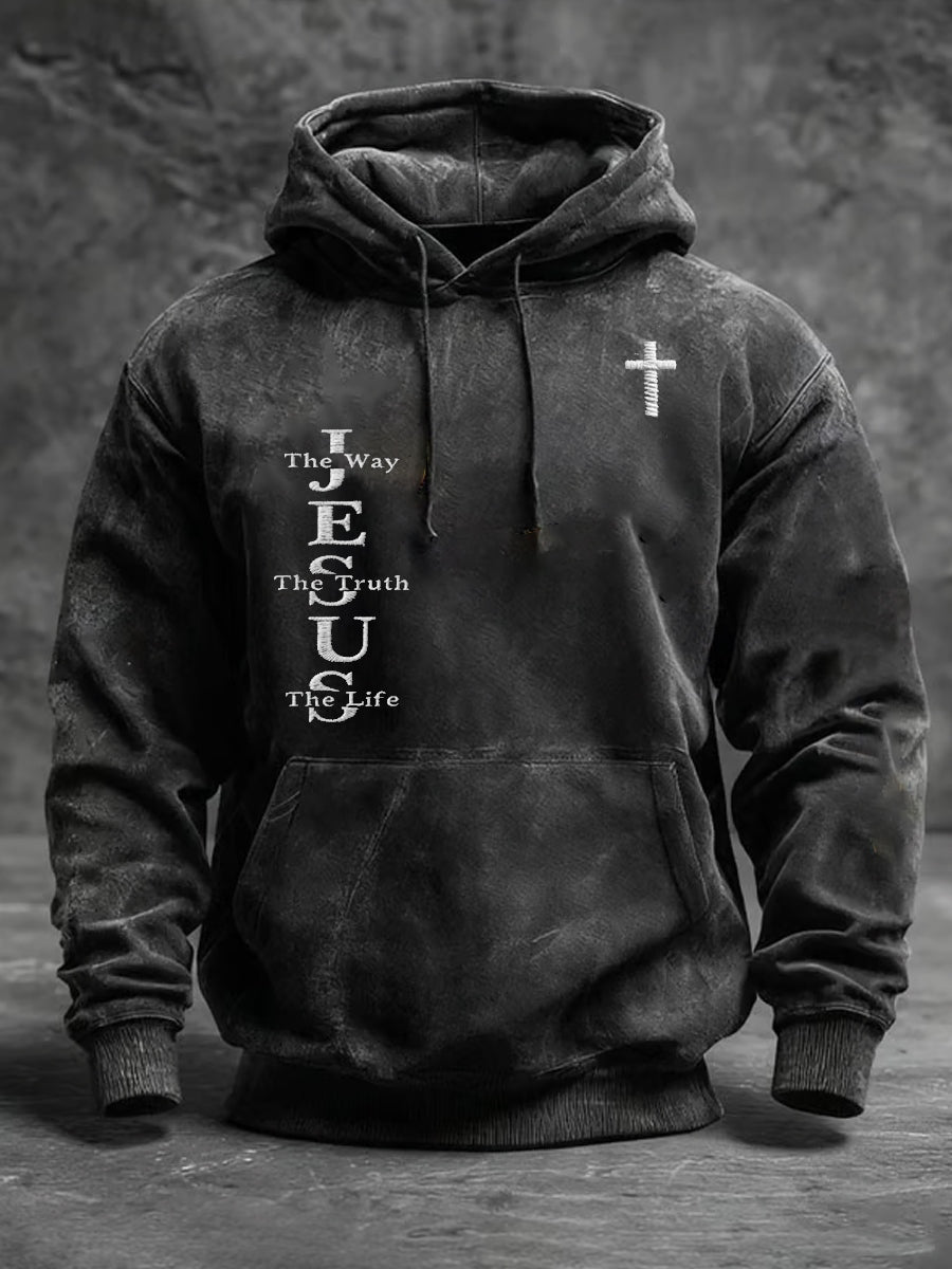 Men's Vintage Art Faith Casual Hoodie