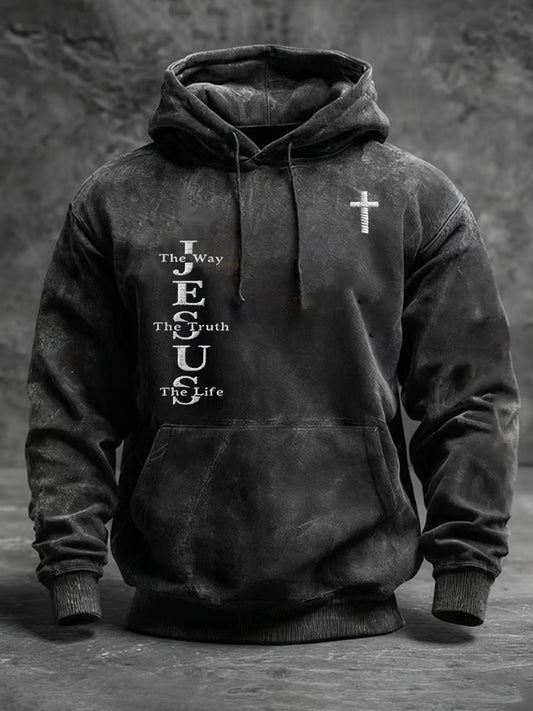 Men's Vintage Art Faith Casual Hoodie