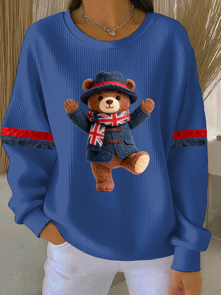 Women's British Style Print Casual Sweatshirt