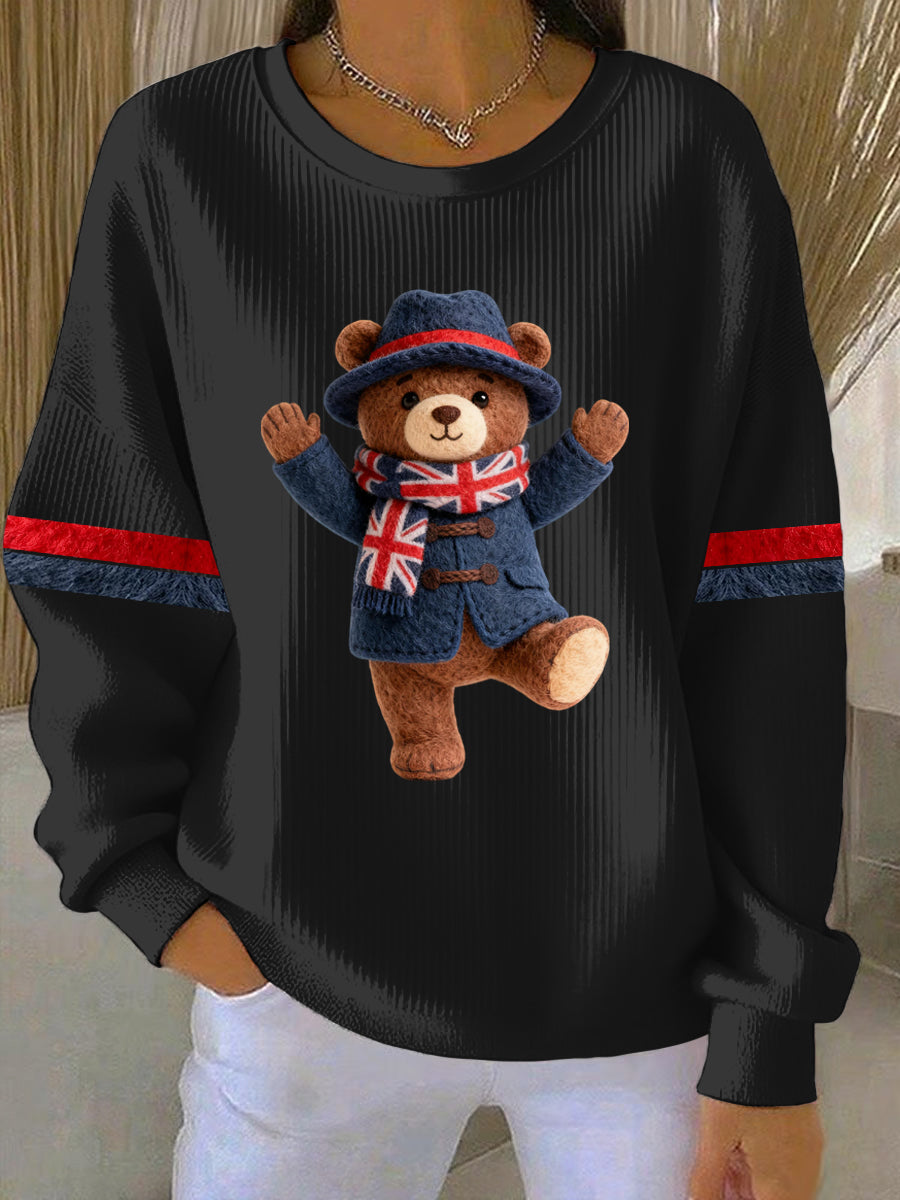 Women's British Style Print Casual Sweatshirt